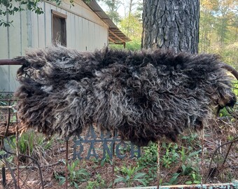 Handmade felted sheep friendly "sheepskin" sheep fleece rug throw or pet bed Echo