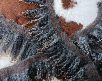 artisan wool fringe trim hand felted sheep friendly wool