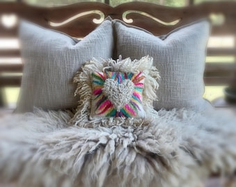 Artisan pillow Hand made sheep friendly wool