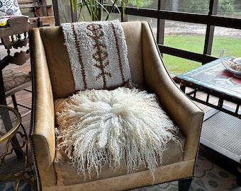 Handmade Felted Fleece Sheepskin Chair Accent Throw or Pillow