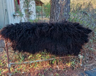Hand made black Felted sheep friendly fleece or pillow