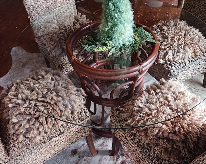 Featured listing image: Handmade felted fleece sheep wool chair cover fleece or pillow