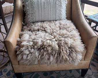 Handmade felted sheep wool fleece or pillow Shelly