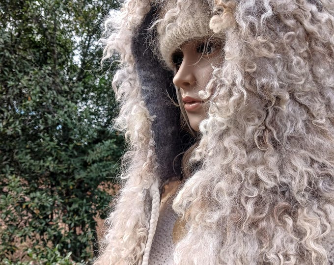 Featured listing image: Luxurious hood hat hand made felted wool Avria