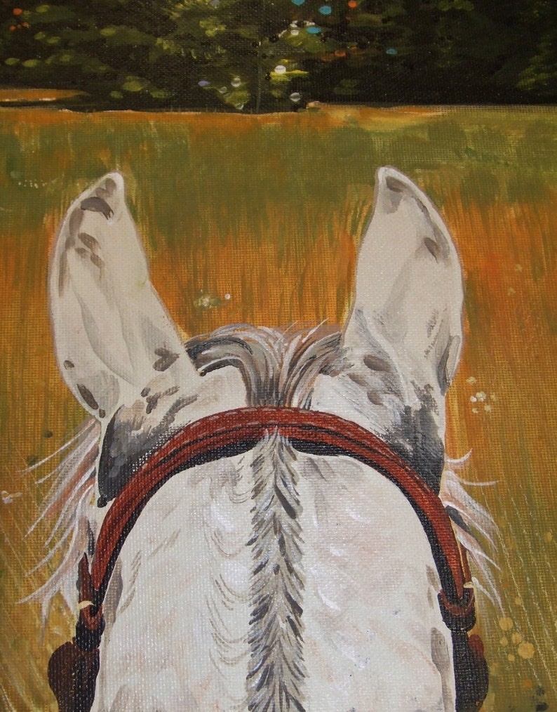Horse Painting Print View Through Horse Ears Christian Art Etsy