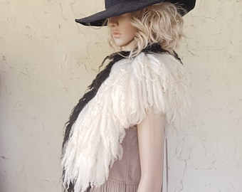 Extra long luxurious scarf collar Hand made felted wool Colette & Lily
