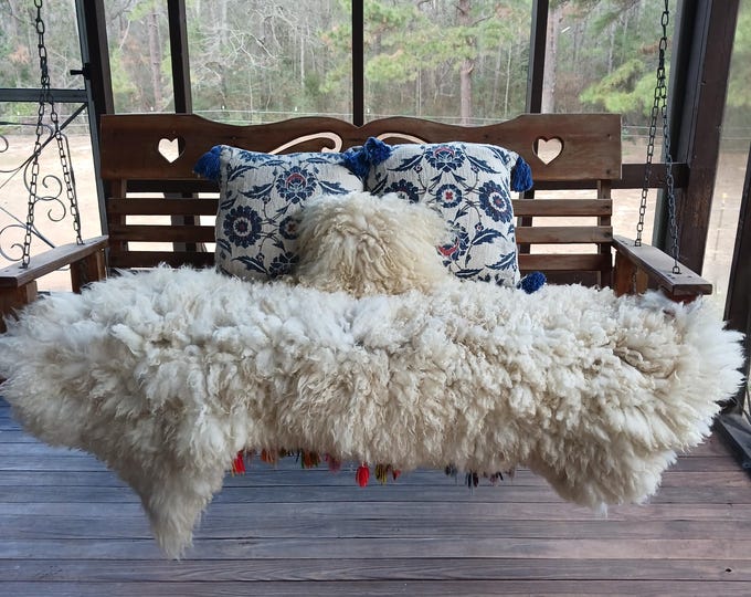 Featured listing image: Hand made felted fleece wool sheepskin Lady