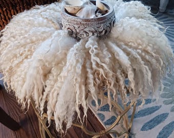 Hand made sheep friendly "sheepskin" sheep fleece, pillow, chair cover