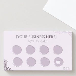 Kundentreuekarten für Unternehmen - Ästhetische Kundentreuekarten, anpassbare Designs und Vorlagen (Lila und Flieder)