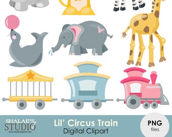 Lil' Circus Train Digital Clip Art