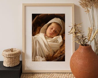 Baby Jesus, The Christ Child, Christ Art Print, Christian Art, LDS Art, Picture of Jesus, Christmas Nativity print