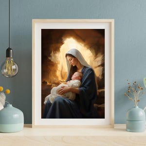 Mary and the Christ Child, Christ Art Print, Christian Art, LDS Art, Picture of Jesus, Christmas Nativity print