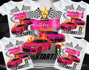Bundle Racing birthday Girl PNG for Crafters, Family matching png, birthday girl png, Pink Race Car Birthday png, Matching Family Birthday