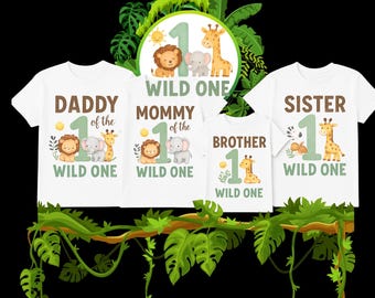 Safari Birthday Shirt png , Wild One Family Birthday Shirt, Wild One Family Matching Shirts, PNG, Wild One Birthday Boy Tee, Wild One Safari