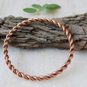 Handmade Copper Tensor Ring Bangle: Twisted Copper Jewelry