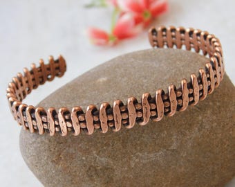 Adjustable Pure Copper Cuff Bracelet: Energy Healing Bangle