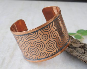 Copper Arthritis Cuff Bracelet: Pain Relief wide bangle Jewelry