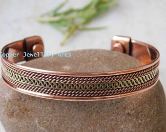 Adjustable Copper Magnetic Bracelet: Energy Cuff Bangle