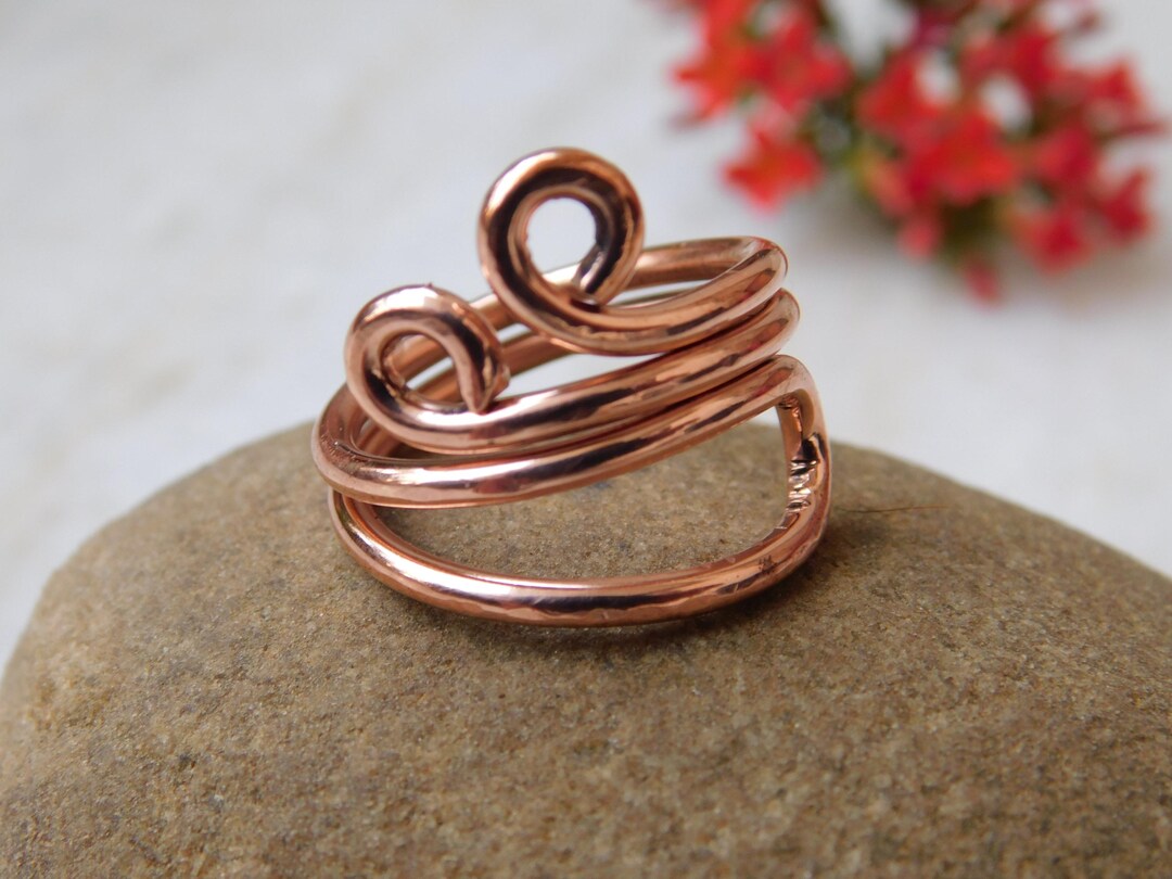 Soft Copper Rings Handmade Adjustable Copper Ring Made From Pure Solid Copper ...