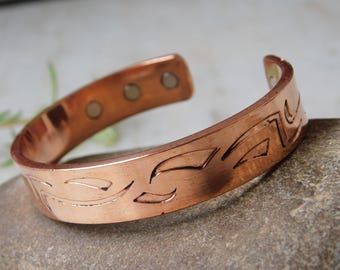 Pure Copper Twist Bracelet: Adjustable Energy Cuff Bangle