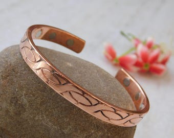 Pure Copper Magnetic Cuff Bracelet: Arthritis Pain Relief