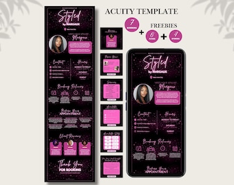 Hair Acuity Scheduling Template Black Pink Hairstylist Acuity Website Hair Canva Template Acuity Booking Hair Schedule Editable Hair Acuity