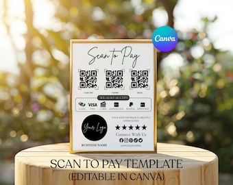 Scan To Pay Template Bundle QR Code Sign For Paypal Payment Qr Code Payment Sign Venmo Cash App Sign Small Business Printable Sign Payment