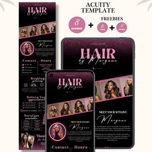 Acuity Scheduling Template Hair Stylist Salon Website Design Canva Editable Booking Site Template Lash Makeup Hair Scheduling Template Canva