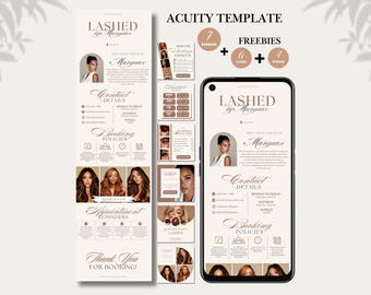 Lash Tech Acuity Scheduling Template Minimalist Lashing Website Luxury Booking Site Lash Artist Template Canva Aesthetic Brown Acuity