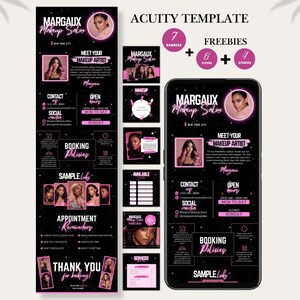 Acuity Website Makeup Acuity Scheduling Website Template Black Pink Booking Template MUA Website Makeup Template Acuity Scheduling Template