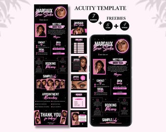 Brow Artist Acuity Scheduling Template Canva Brow Tech Booking Site Editable Acuity Website Design Brows Appointment Template Editable Posts