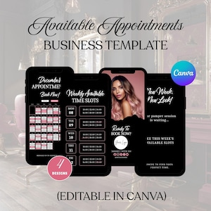 Weekly Available Appointments Template Availability Calendar Instagram Story Weekly Availability Schedule Canva Available Appointment Story