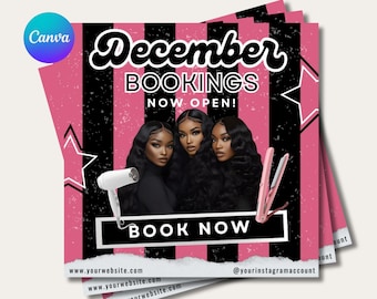 Hair Special Flyer Template Pink Hair Sale Flyer Editable Canva Hair Promo Flyer Hairstylist Booking Flyer Digital Flyer Template Hair Salon