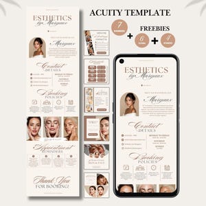 Esthetician Acuity Scheduling Template Minimalist Esthetician Website Luxury Booking Site Esthetician Template Canva Aesthetic Brown Acuity