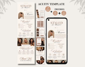 Acuity Scheduling Template Hair Minimalist Website Hairstylist Booking Site Hair Stylist Templates Canva Aesthetic Brown Acuity Template DIY