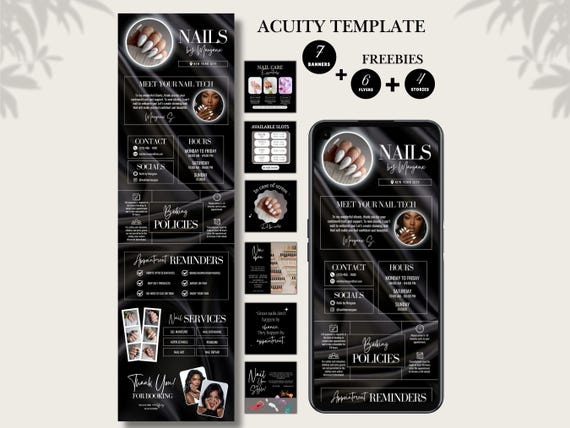 Nail Tech Acuity Scheduling Template Acuity Nail Booking Site Nail Acuity Nail Website Acuity Template Site Nail Canva Editable Acuity Nail