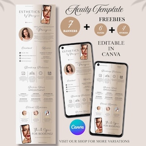 Esthetician Acuity Scheduling Template Minimalist Web Page Canva Editable Booking Website DIY Site Design Esthetics Banners Online Scheduler