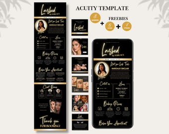 Black Gold Lash Tech Acuity Template Scheduling Booking Site Canva Lash Tech Templates Website Editable Booking Site Canva Website DIY Lash