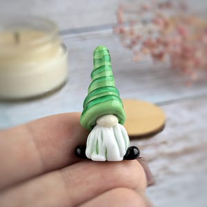 Miniature gnome figurine for home decor Tiny glass animals