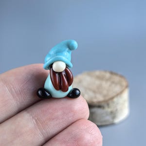 Miniature gnome figurine for home decor Tiny glass animals