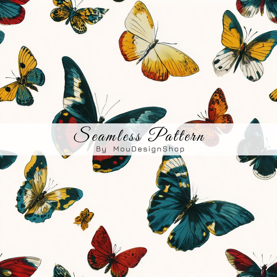 Repeat Pattern On Flying Multicolor Flying Butterfly Insects Wings JPG Seamless Repeat Pattern ...