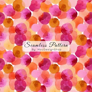 Aquarel stippen transparant roze rood oranje naadloos herhalingspatroon