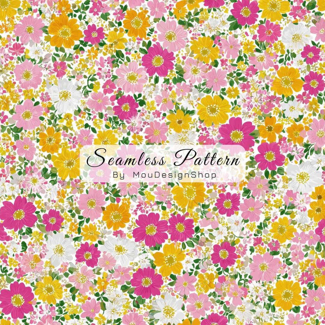 Ditsy Floral Tiny Spring Bloom Seamless Repeat Pattern - Etsy