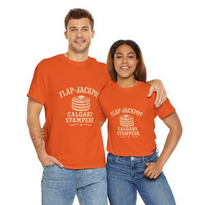 Camiseta de algodón con estampado de panqueques de Calgary Stampede, camiseta de vaquero, ropa para festivales, camisa de rodeo, ropa de temática western