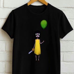 Creepy Cute Doll T-Shirt, Unisex Horror Graphic Tee, Kawaii Dark Humor Shirt, Unique Halloween Gift, Spooky Aesthetic Top