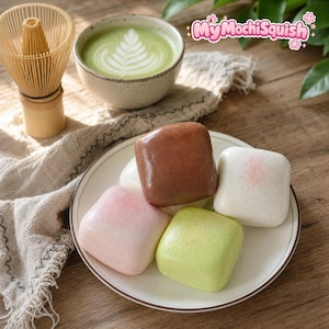 Set di 4 Squishy a forma di panino al latte | Pacchetto di giocattoli sensoriali ASMR Kawaii a lenta risalita | Regalo estetico e carino a forma di pane per alleviare lo stress