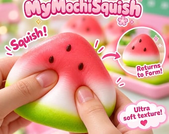 Watermelon Squishy Toy, Kawaii Slow Rising Stress Relief Ball, Cute Sensory Fidget Toy, Squishy Fruit Squeeze Toy, ASMR Gift