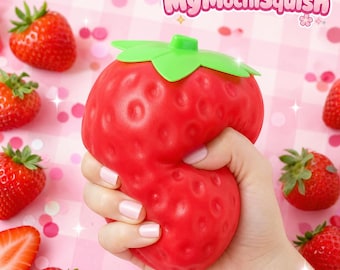 Jumbo Strawberry Squishy | Powoli rosnąca zabawka sensoryczna Kawaii Fidget | Miękka sensoryczna ASMR łagodząca stres | Uroczy prezent Mochi Squishy dla kolekcjonerów