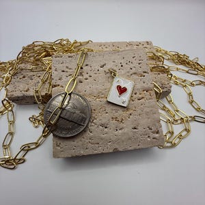 Herz Spielkarte 18k Gold Filled Anhänger