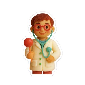 Cheerful Doctor Sticker | Cute Boy Medical Decor | Laptop, Water Bottle, Planner | Gift for Healthcare Workers